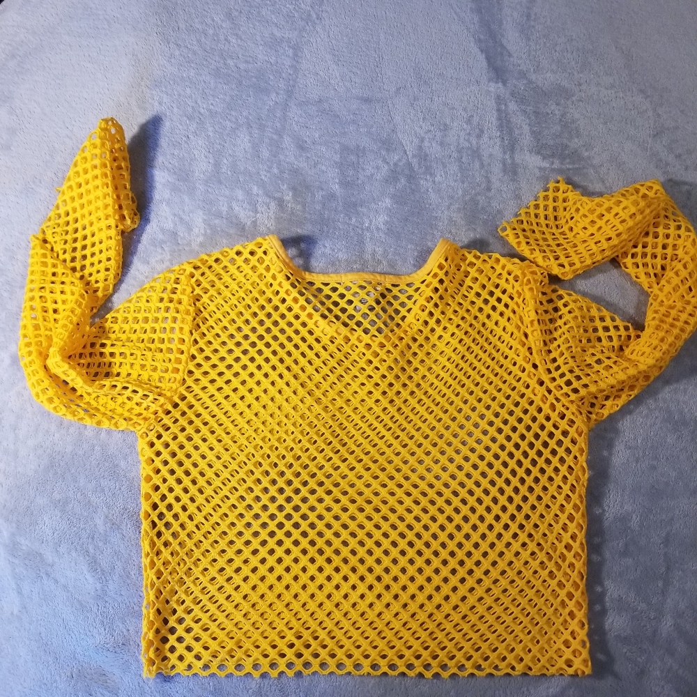 Forever 21 Size Small Yellow Crop Top Sheer